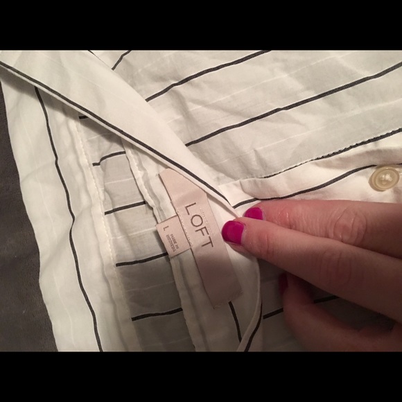 LOFT STRIPED OFF SHOULDER TOP - Picture 4 of 5